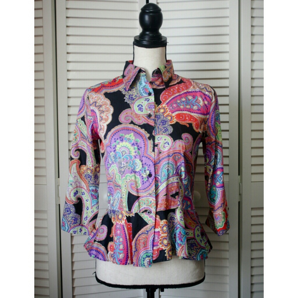 Ralph Lauren Paisley Peplum Blouse